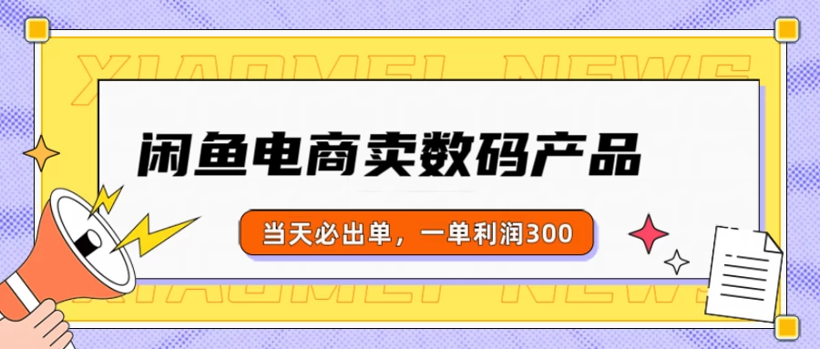 闲鱼电商卖数码产品，日入1000＋，看完即可实操